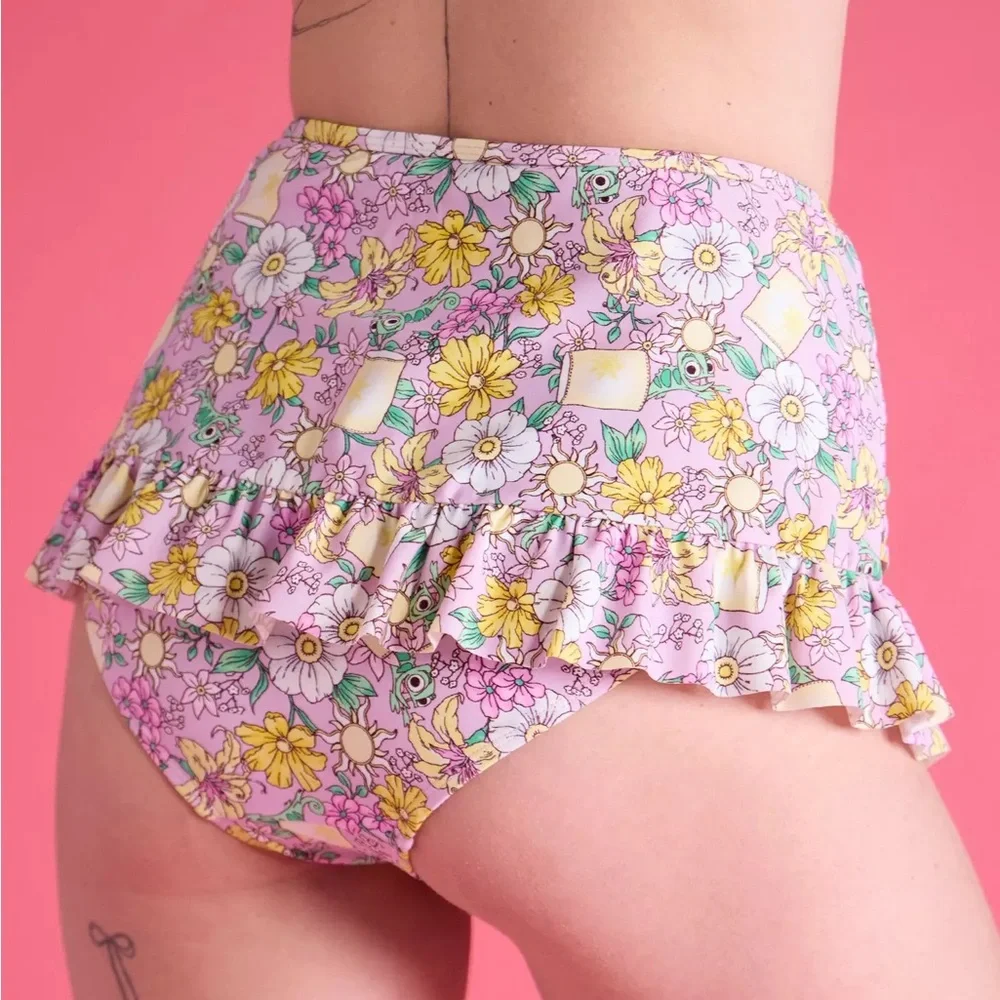 Disney Tangled Ruffle‎ Skirted Swim Bottoms & Top Hot Topic